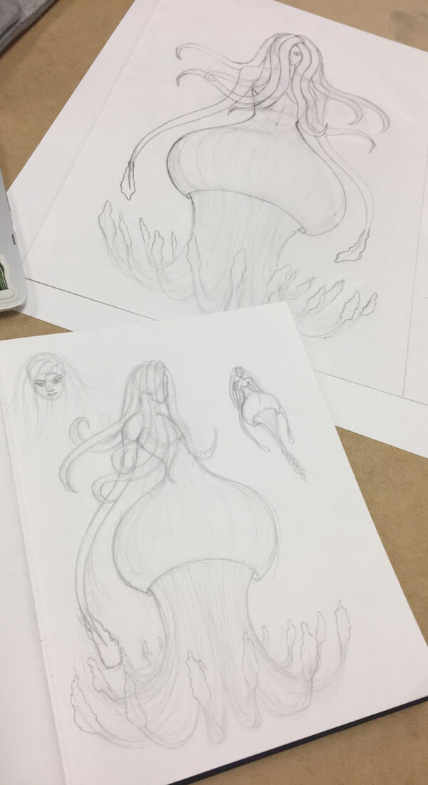 Character Sculpture Concept Drawing