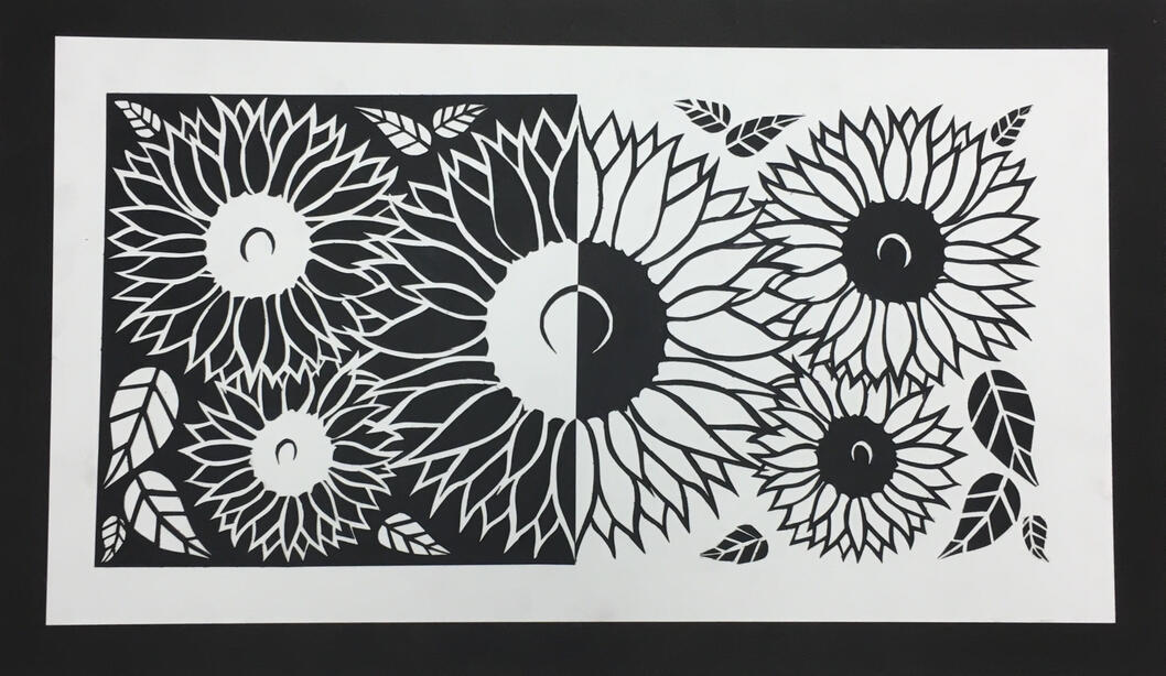 Sunflower Notan Cutout
